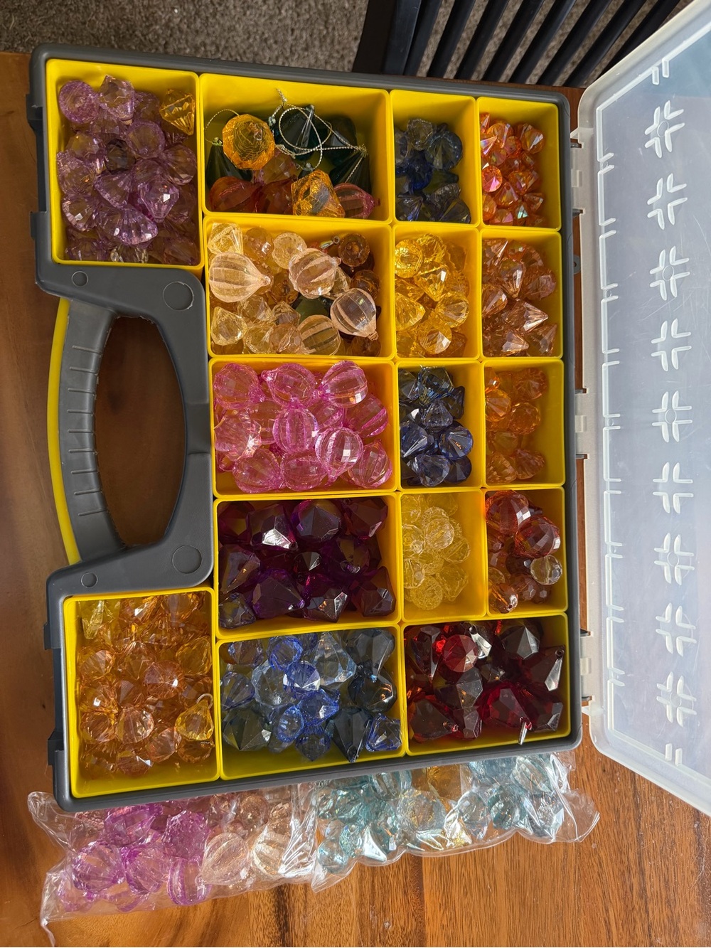 Beads for Jewelry making Art with  Clear-Top Storage Container in Yellow
